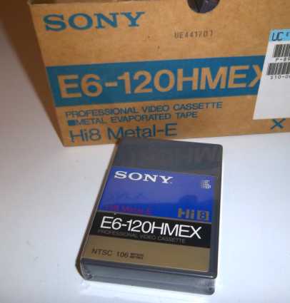 SONY HI8 E6-120HMEX magnetic tape